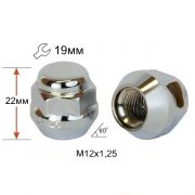 Гайка колісна M12x1.25x22мм Конус Ключ 19 Гайка колісна M12x1.25x22мм Конус Ключ 19