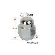 Гайка колісна M12x1.25x26мм Конус Ключ 19 (під оригінальні литі диски) Гайка колісна M12x1.25x26мм Конус Ключ 19 (під оригінальні литі диски)