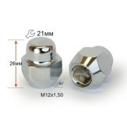 Гайка колісна М12x1.5x26мм Конус Ключ 21 (під оригінальні литі диски) Гайка колісна М12x1.5x26мм Конус Ключ 21 (під оригінальні литі диски)