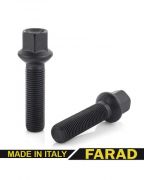 Болт колесный М14x1.5x40мм Сфера Черный цинк Ключ 17 H&R Farad (Италия) Удлиненный